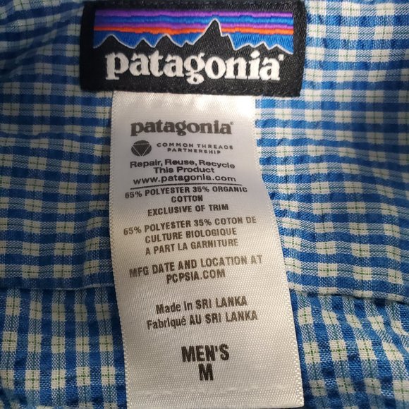 Patagonia Mens Medium Blue Plaid - Picture 4 of 8
